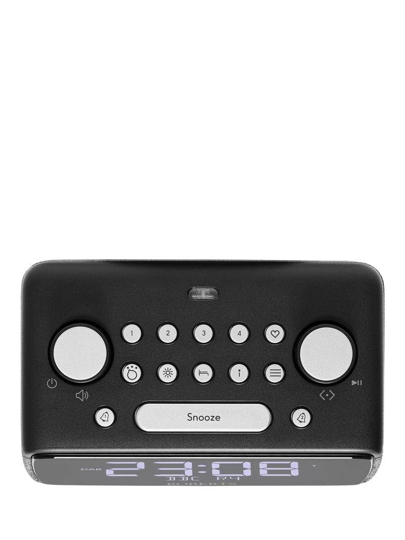 Roberts digital alarm clock radio black compact (British brand)