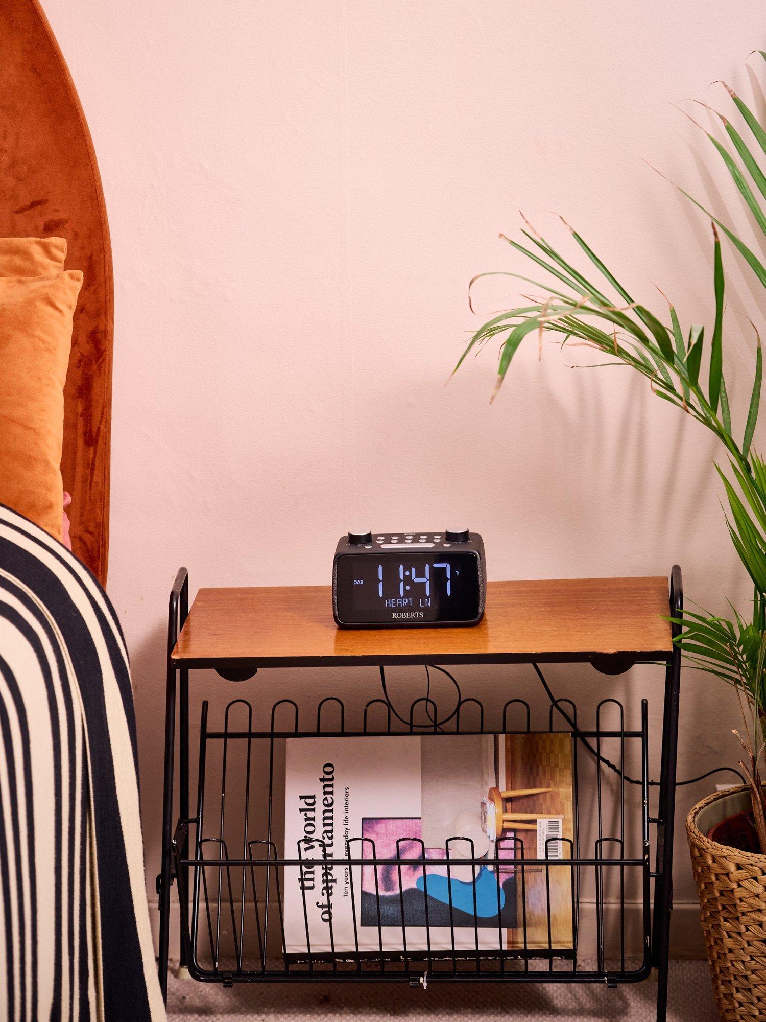 Roberts digital alarm clock radio black compact (British brand)