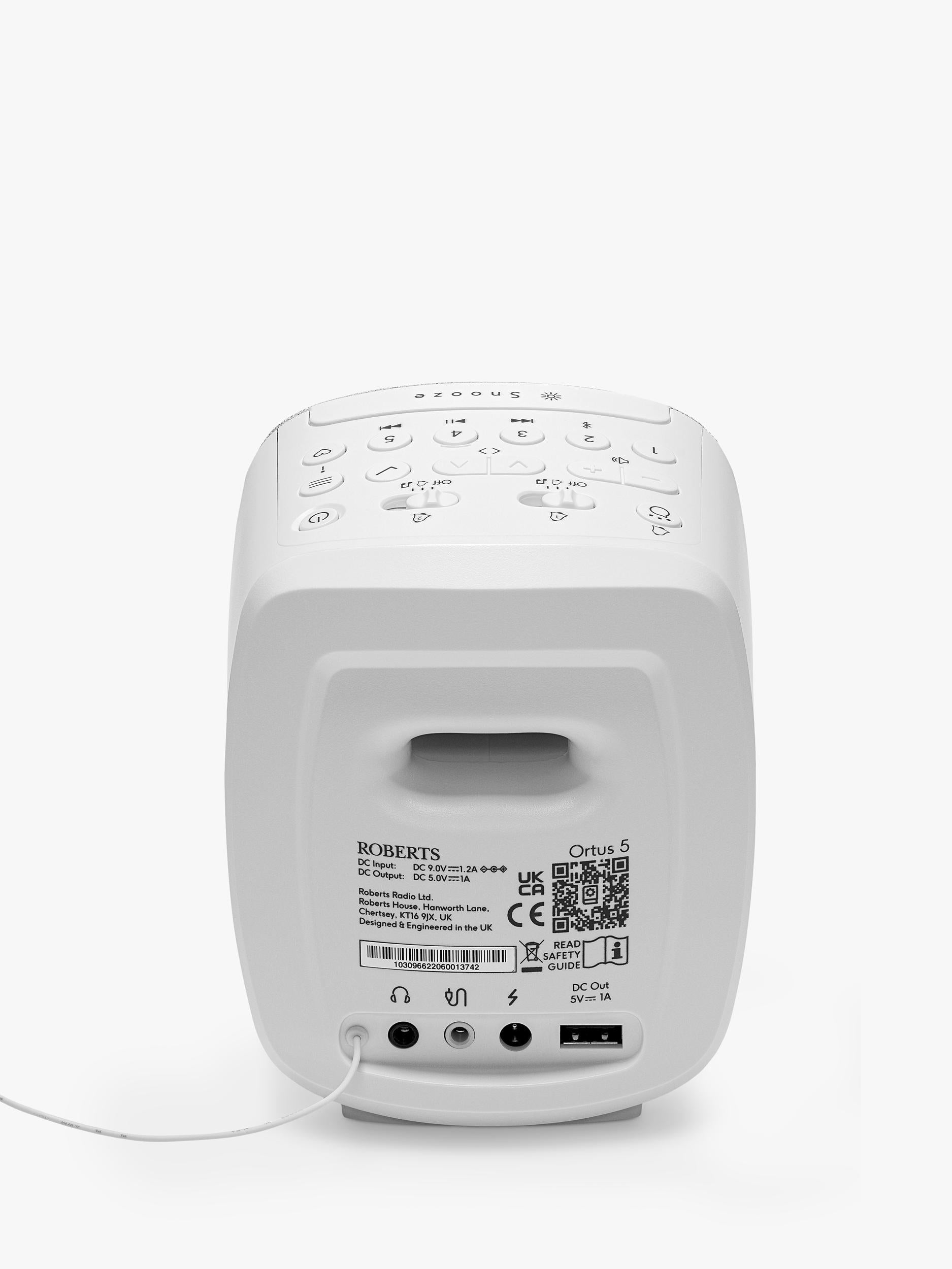 Roberts Ortus 5 digital alarm clock radio white (British brand)