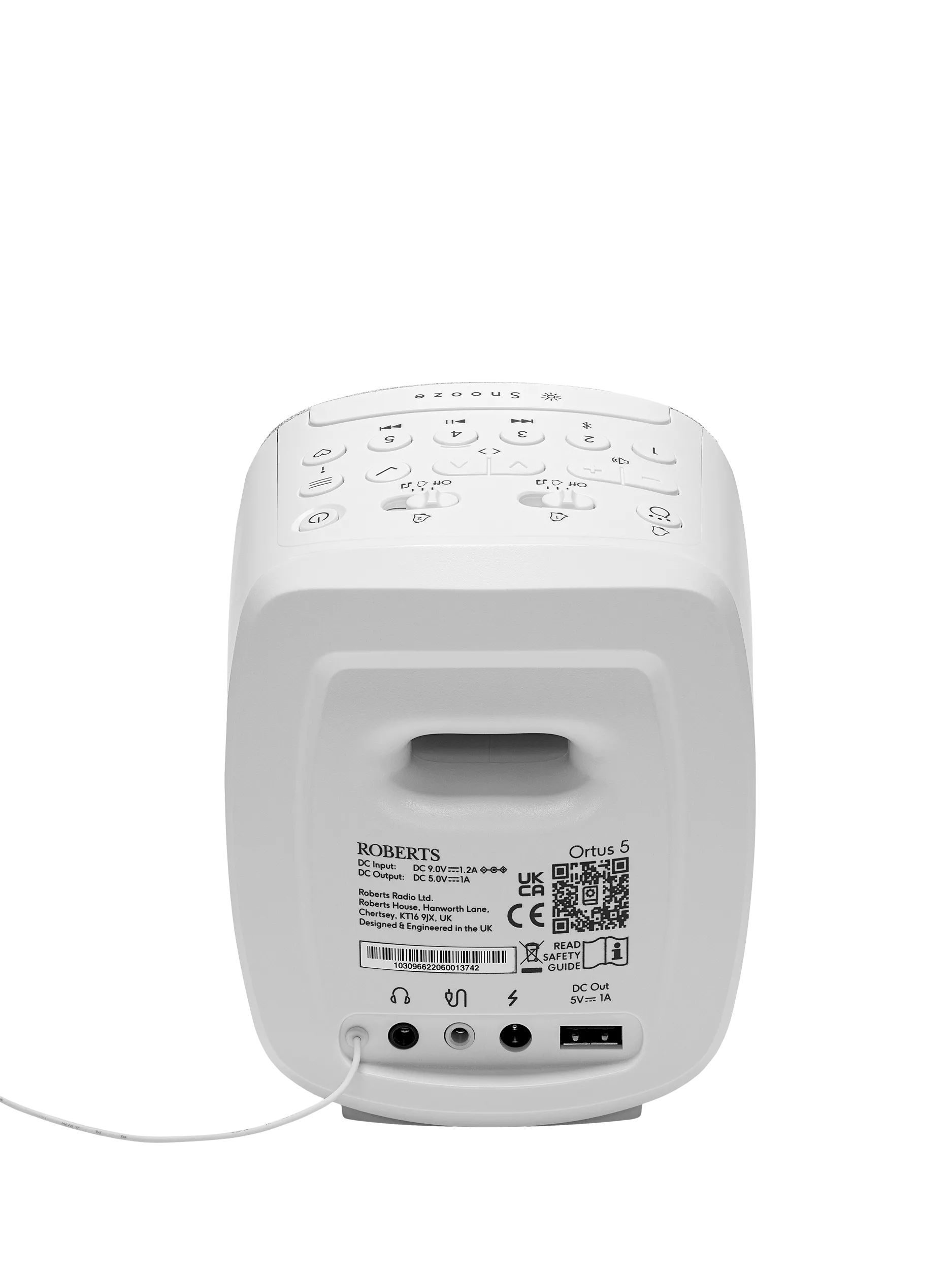 Roberts Ortus 5 digital alarm clock radio white (British brand)
