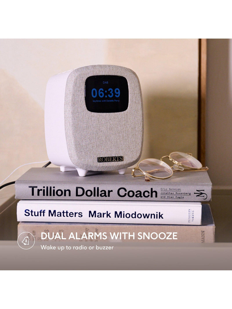 Roberts Ortus 5 digital alarm clock radio white (British brand)