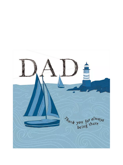 John Lewis Woodmansterne Boats & A Lighthouse Father's Day Greetings Card- Buy online at McGrocer