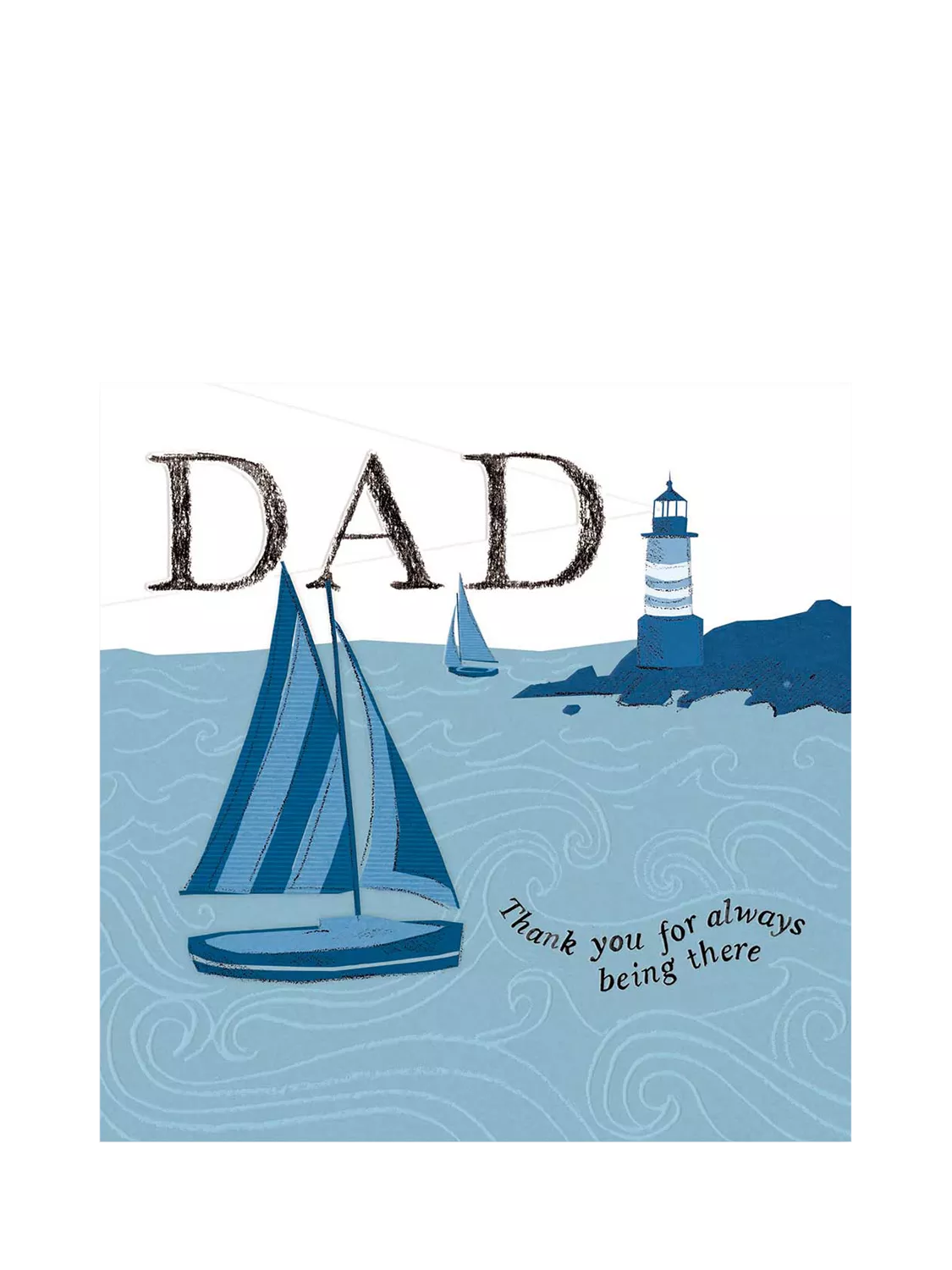 Woodmansterne Boats Lighthouse Father's Day card - British product