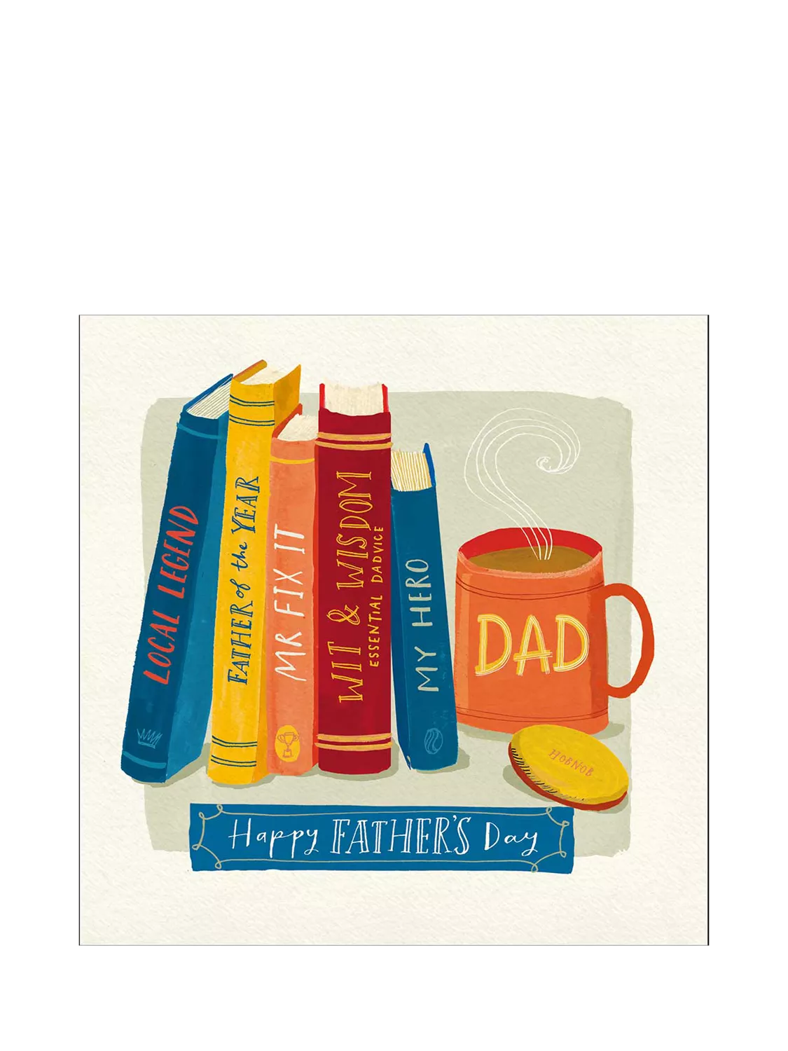 Woodmansterne Father's Day card with tea and biscuits design - British product