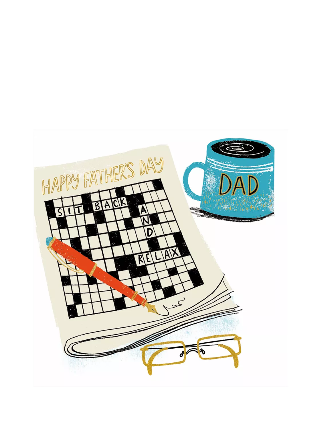Woodmansterne crossword puzzle Father's Day card (British brand)