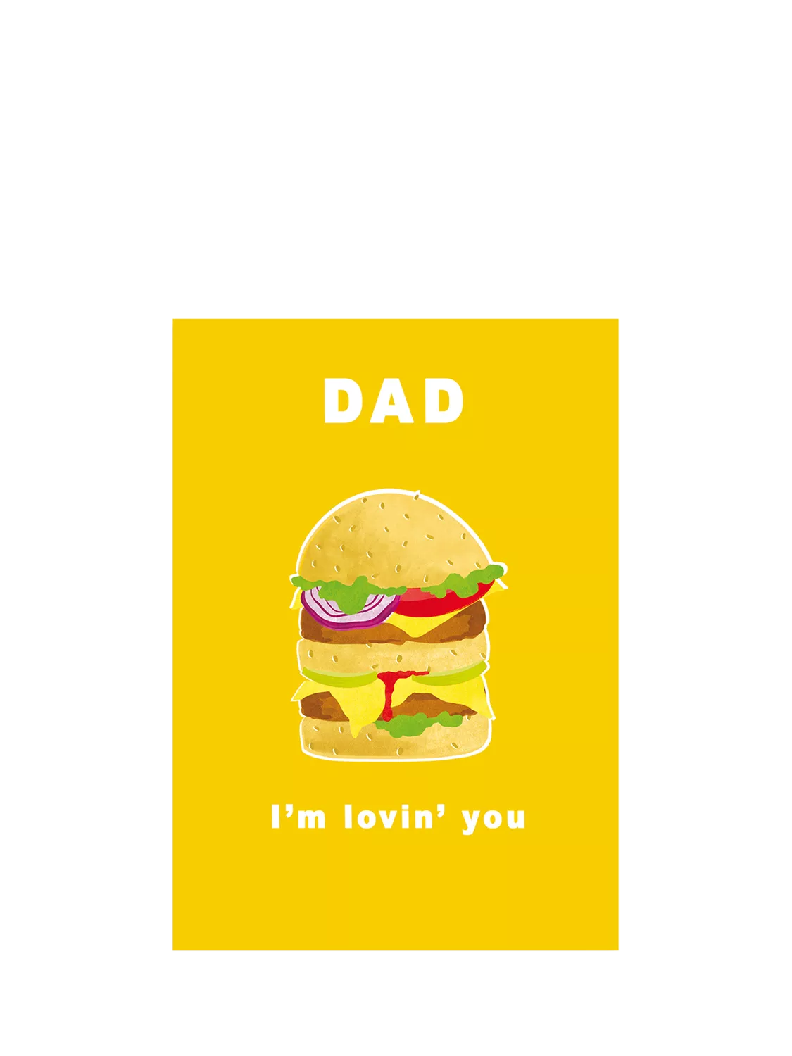 Woodmansterne hamburger Father's Day card (British brand)