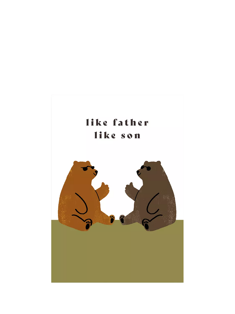 Woodmansterne Father's Day card two bears in sunglasses, UK version