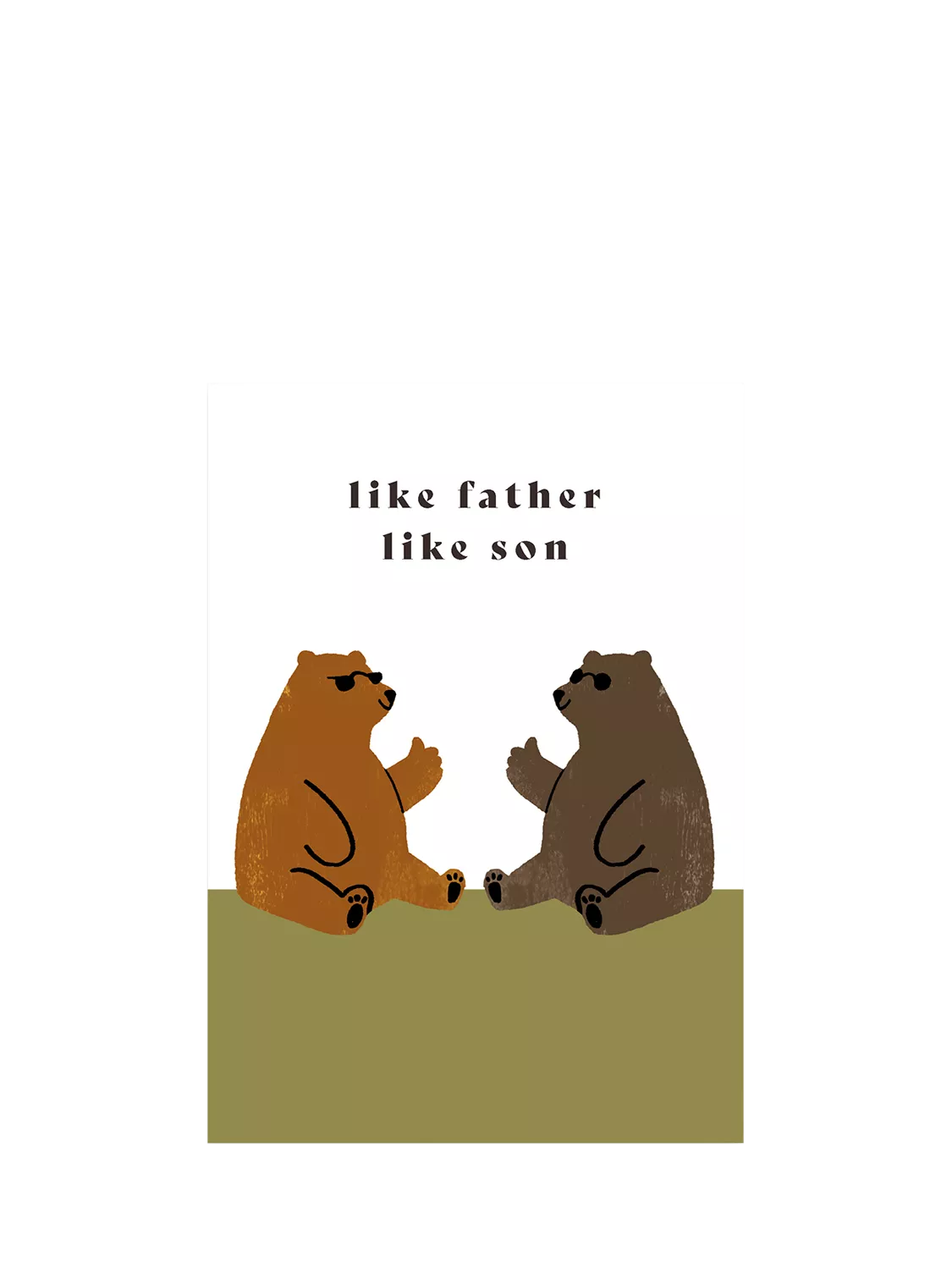 Woodmansterne Father's Day card two bears in sunglasses, UK version