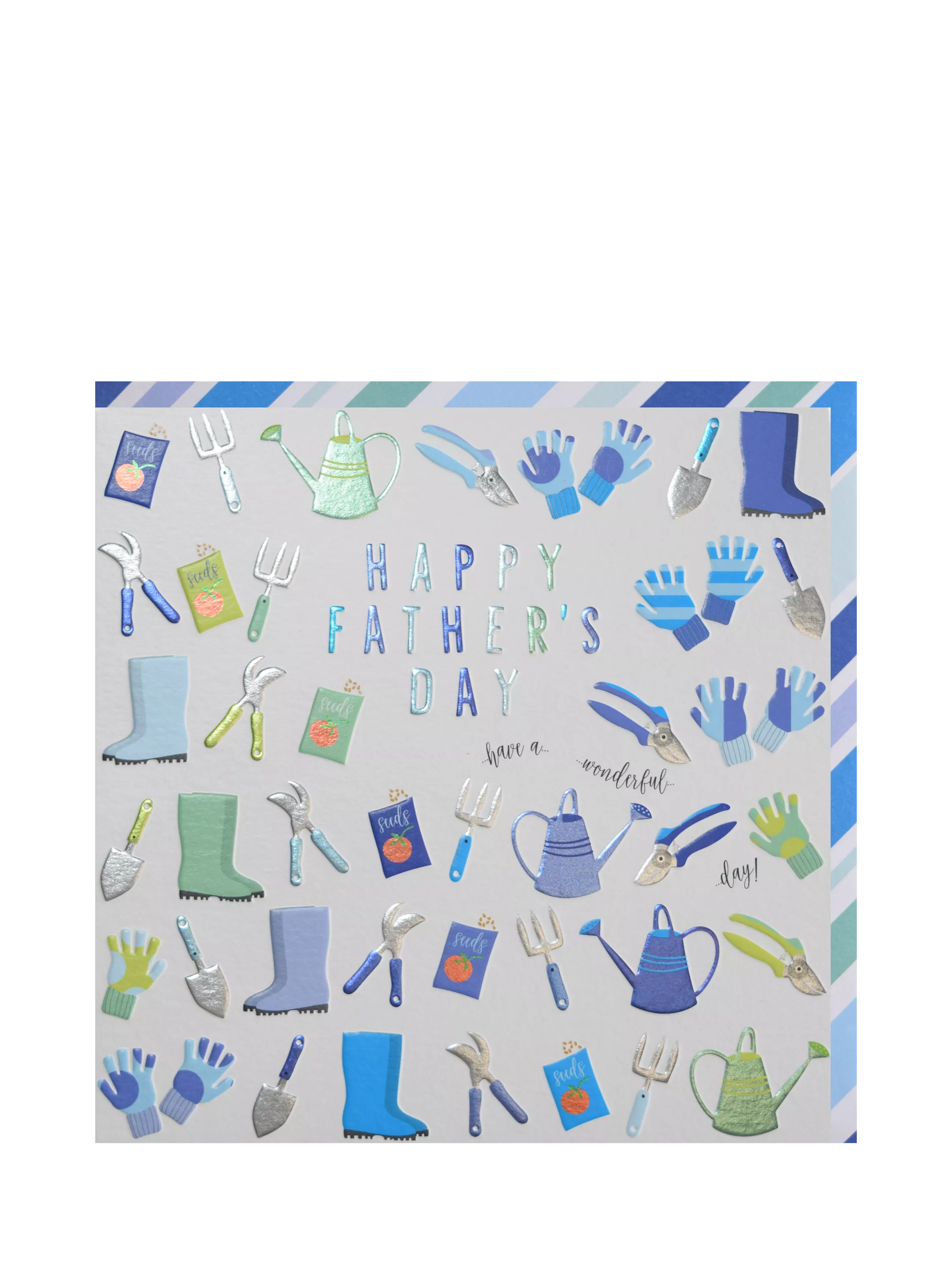 Wendy Jones Blackett Father's Day card blank inside blue envelope, imported from the UK