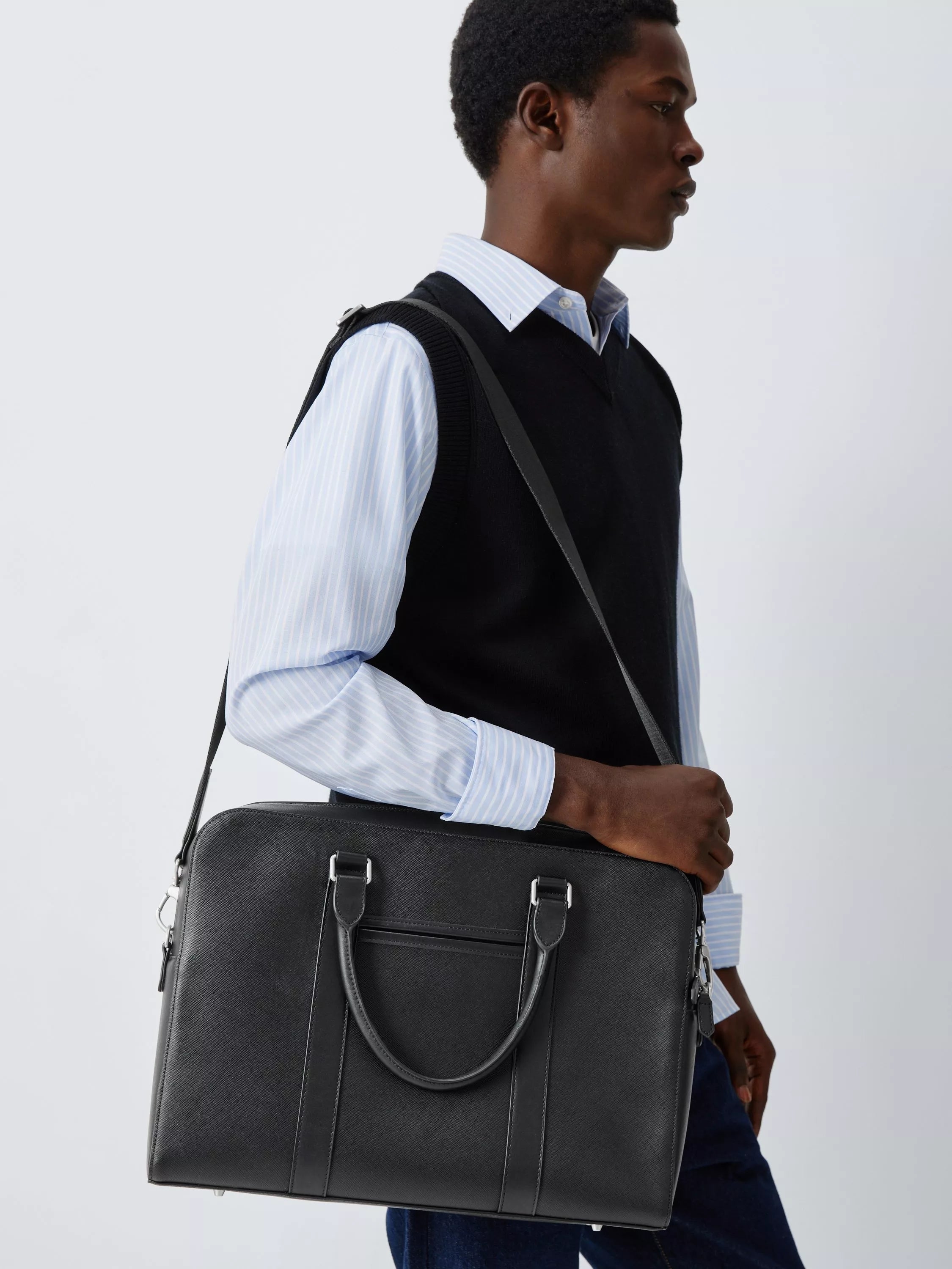John Lewis Zurich Zipped Briefcase Black - British product