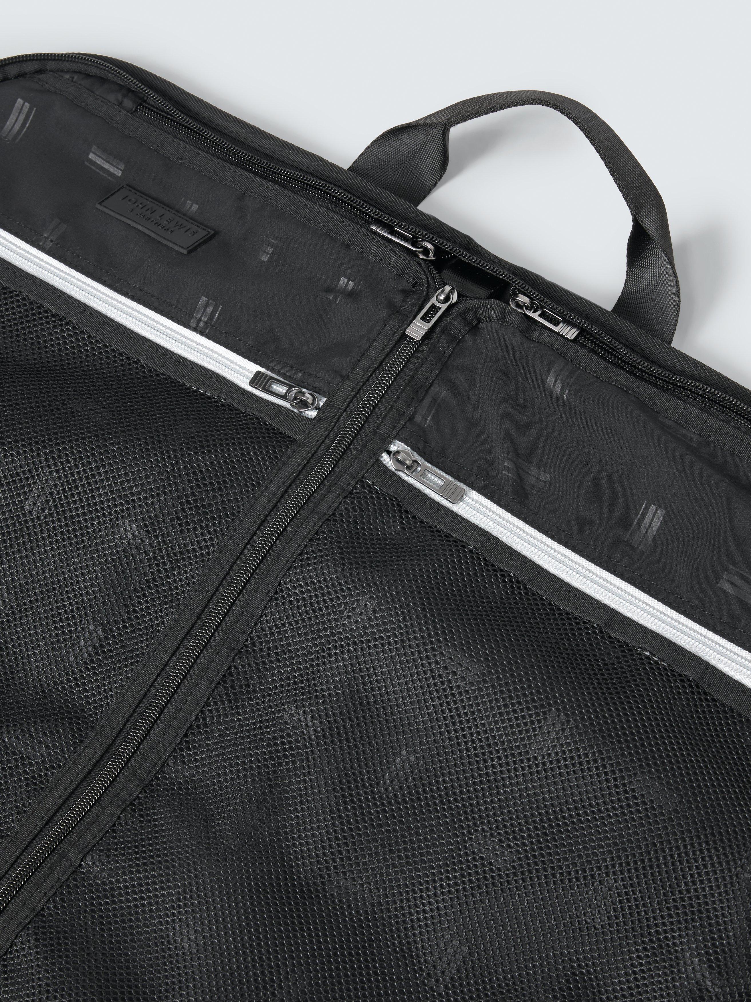 John Lewis Vienna zipped garment bag black 100% polyester (British brand)