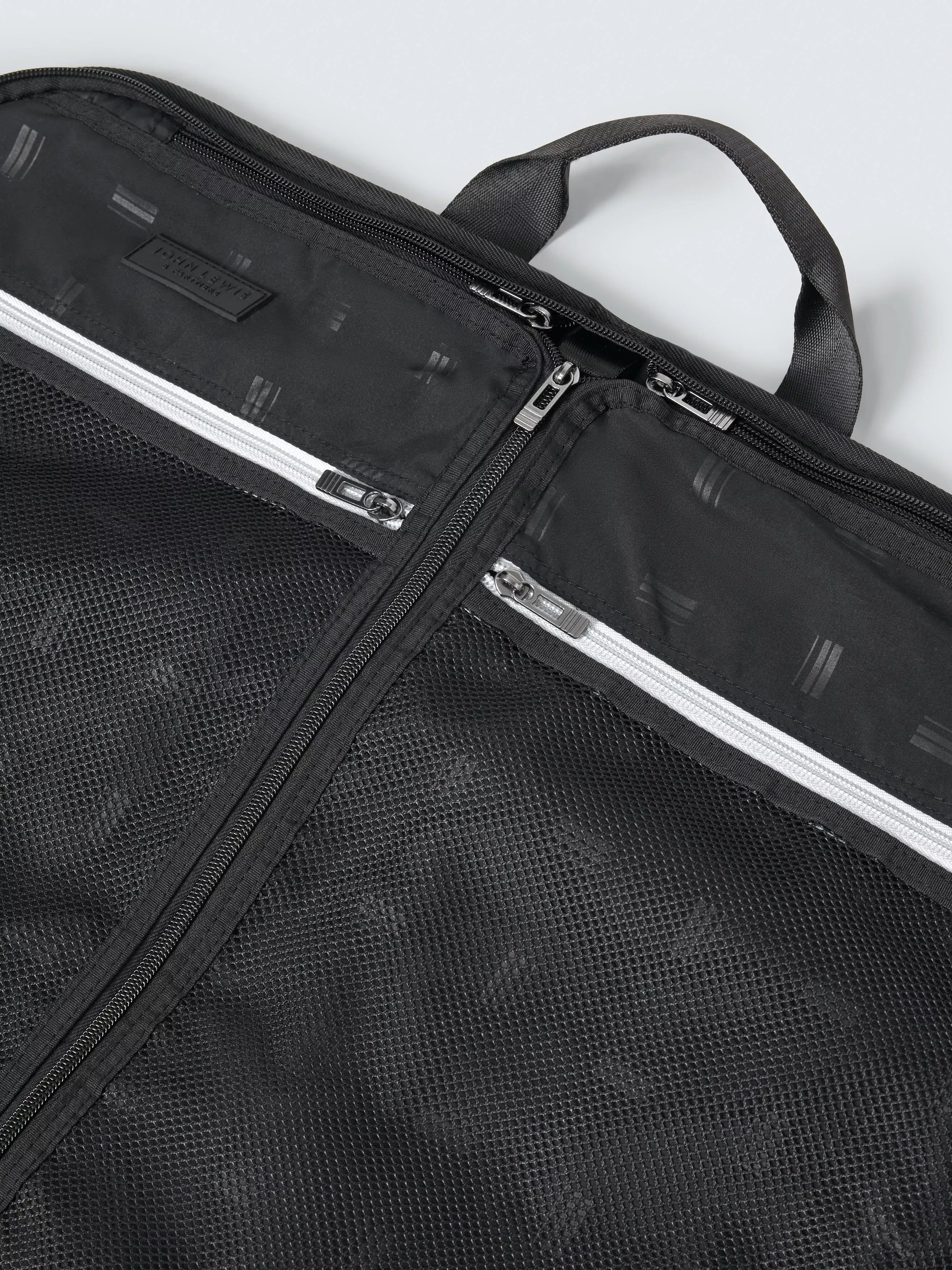 John Lewis Vienna zipped garment bag black 100% polyester (British brand)