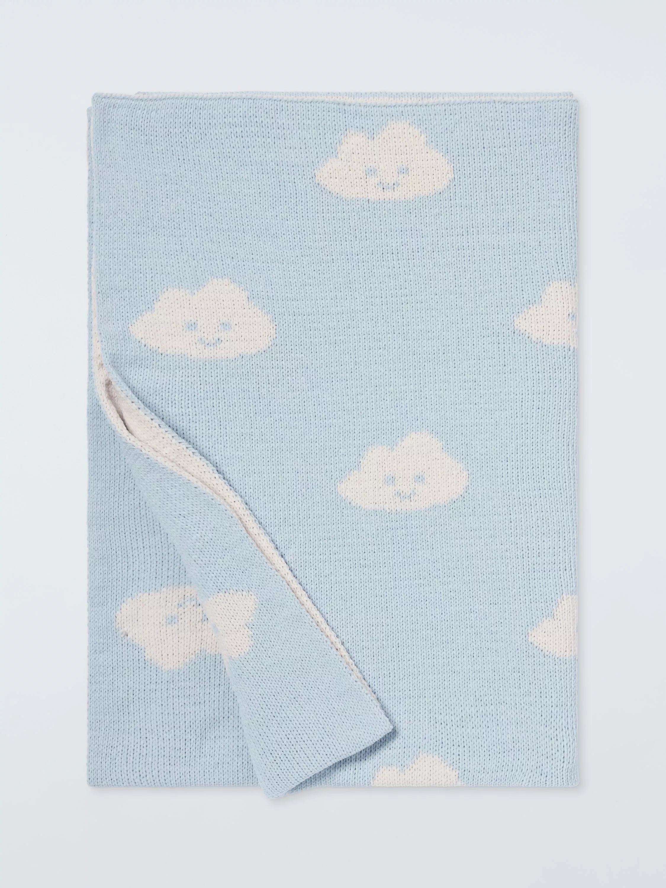 John Lewis cloud chenille blanket blue, UK version
