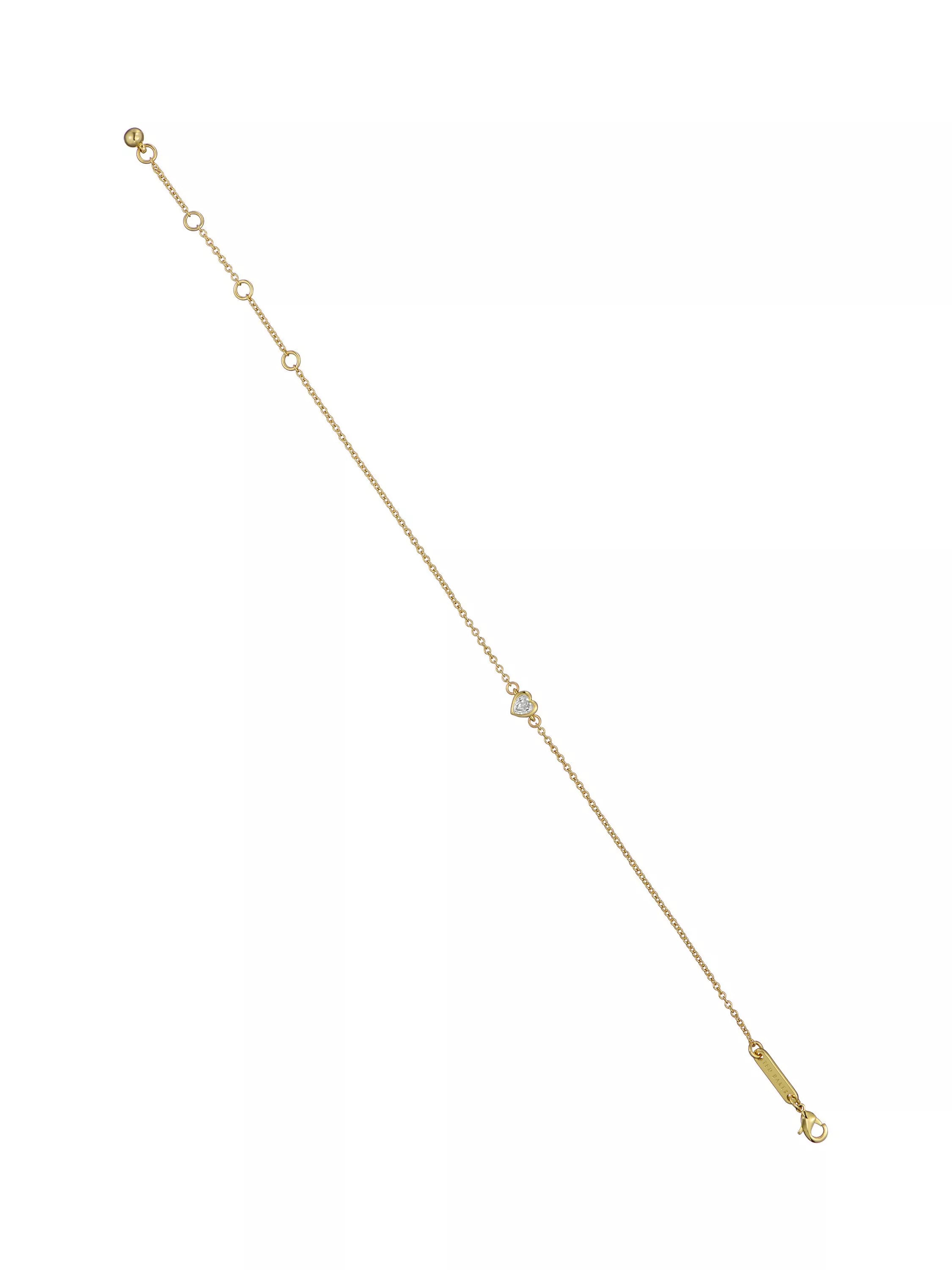 Ted Baker gold-tone crystal heart adjustable bracelet (British brand)