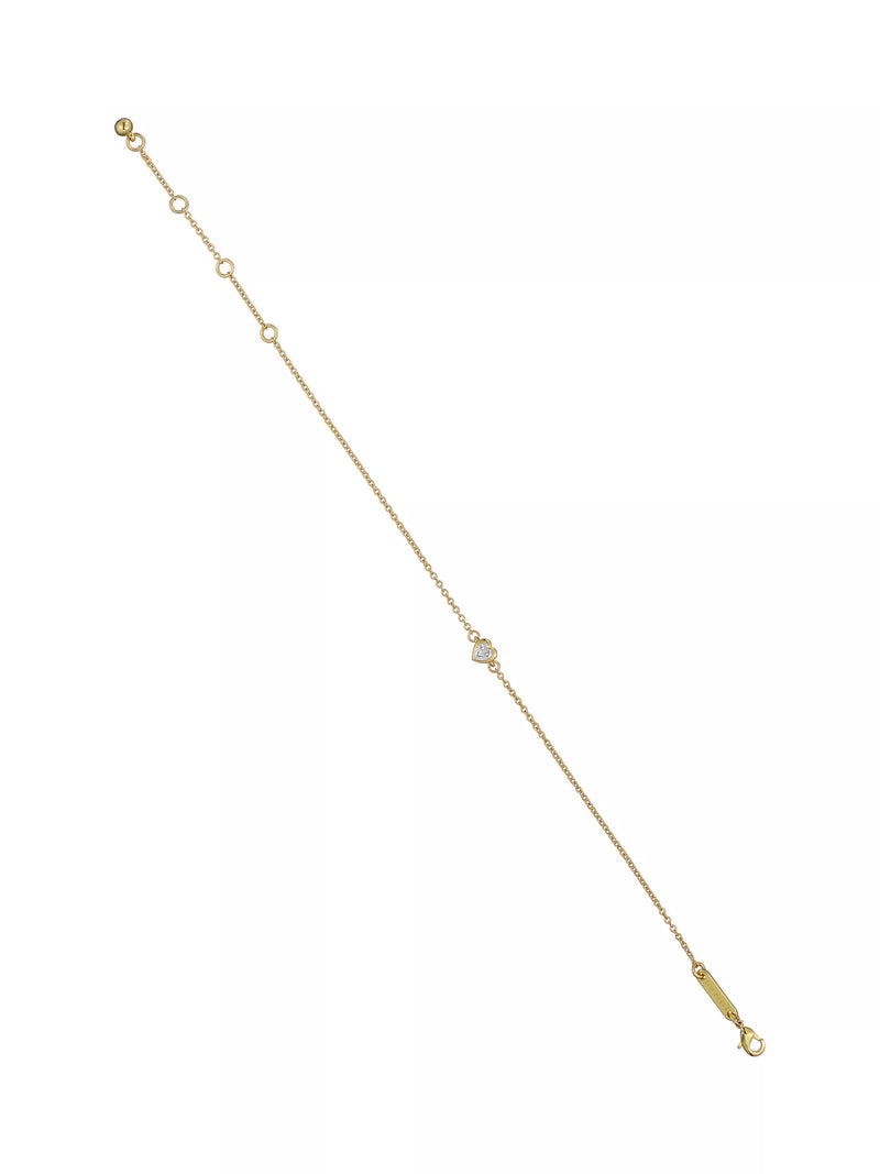 Ted Baker gold-tone crystal heart adjustable bracelet (British brand)