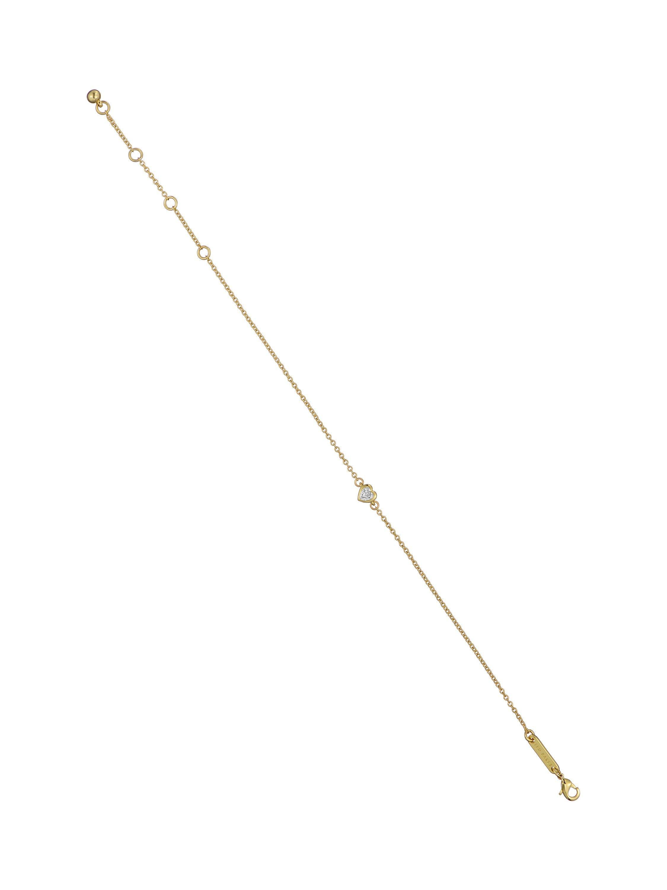 Ted Baker gold-tone crystal heart adjustable bracelet (British brand)