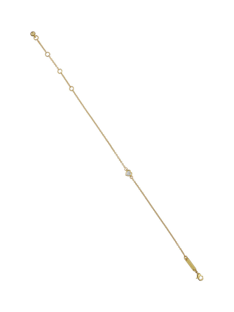 Ted Baker gold-tone crystal heart adjustable bracelet (British brand)
