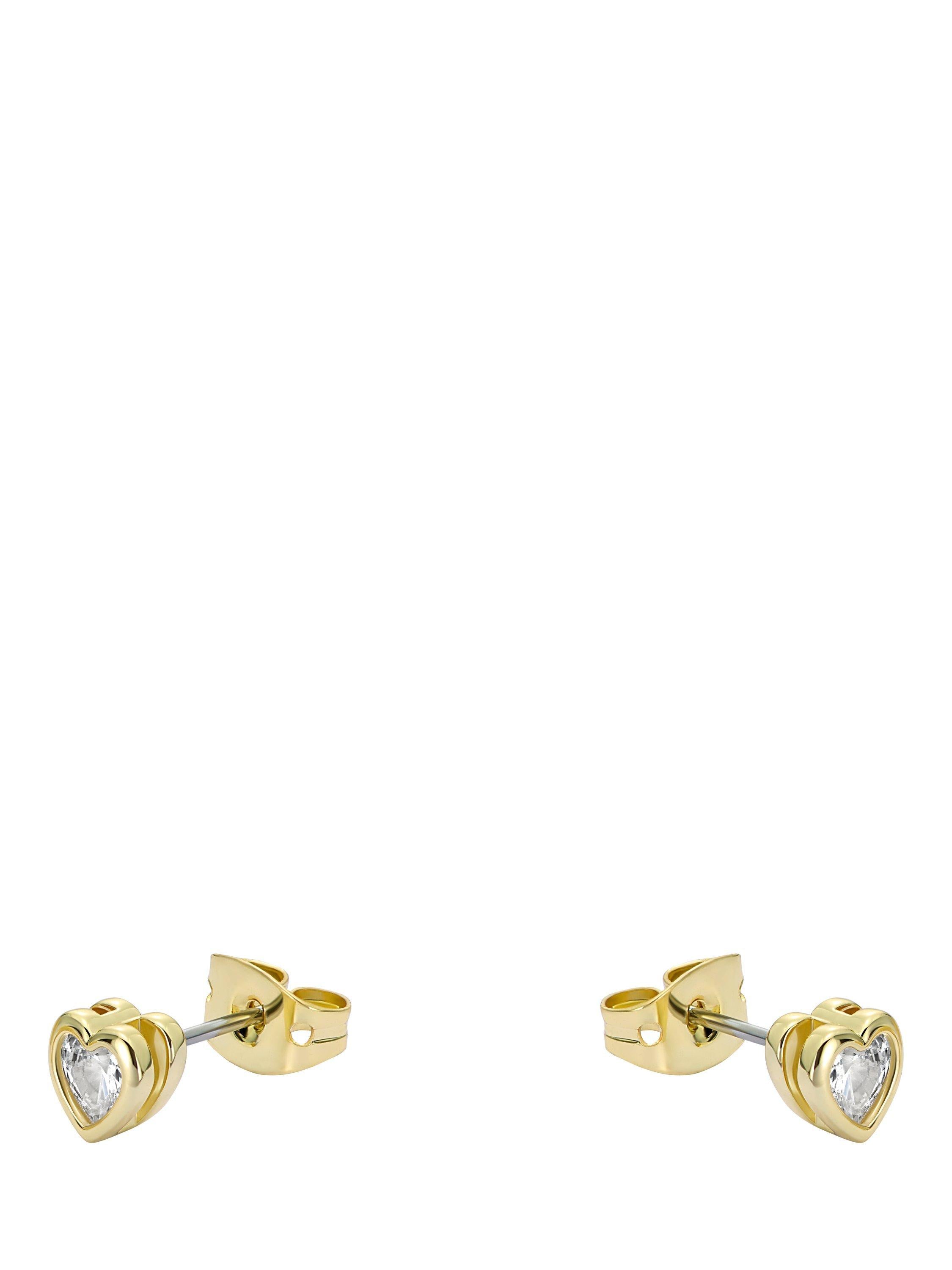 Ted Baker mini crystal heart stud earrings (British brand)