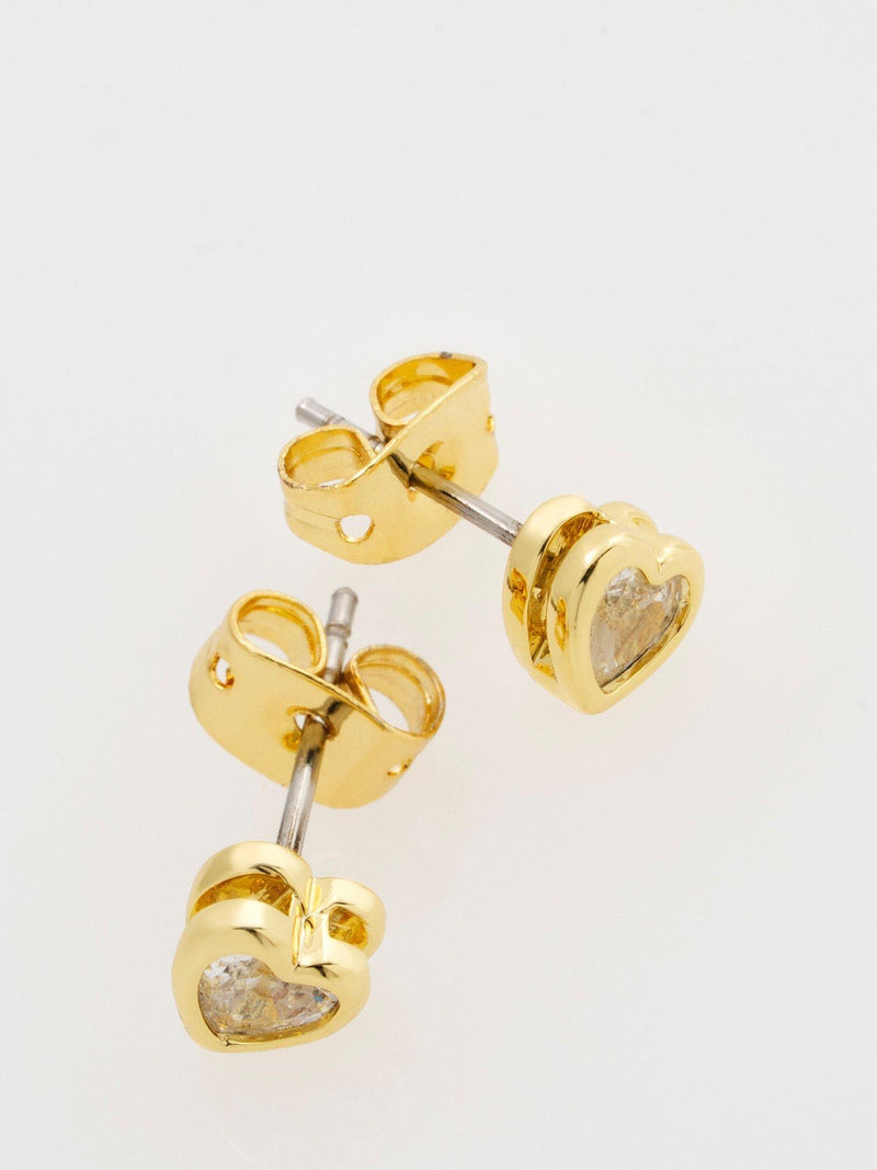 Ted Baker mini crystal heart stud earrings (British brand)