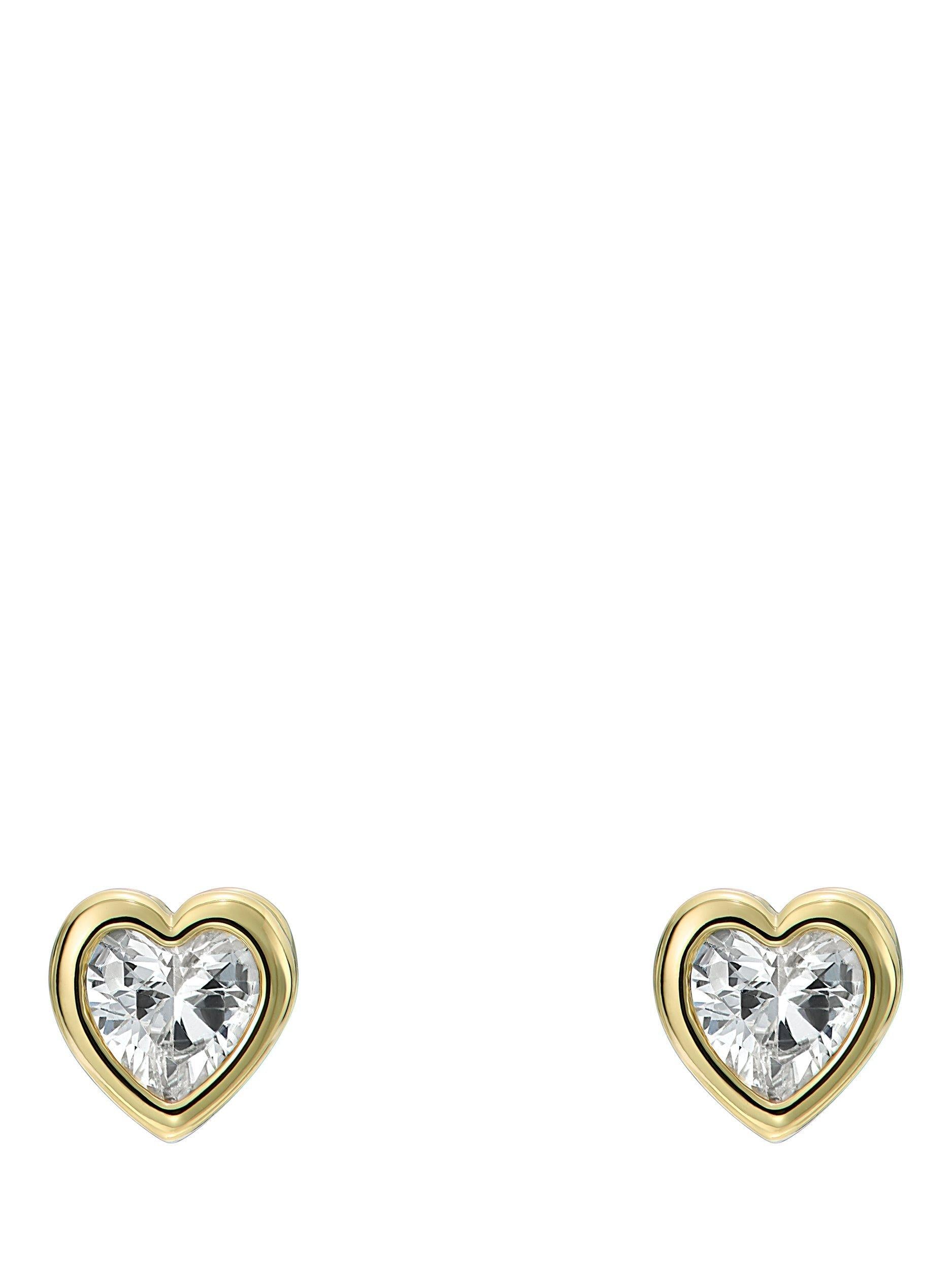 Ted Baker mini crystal heart stud earrings (British brand)