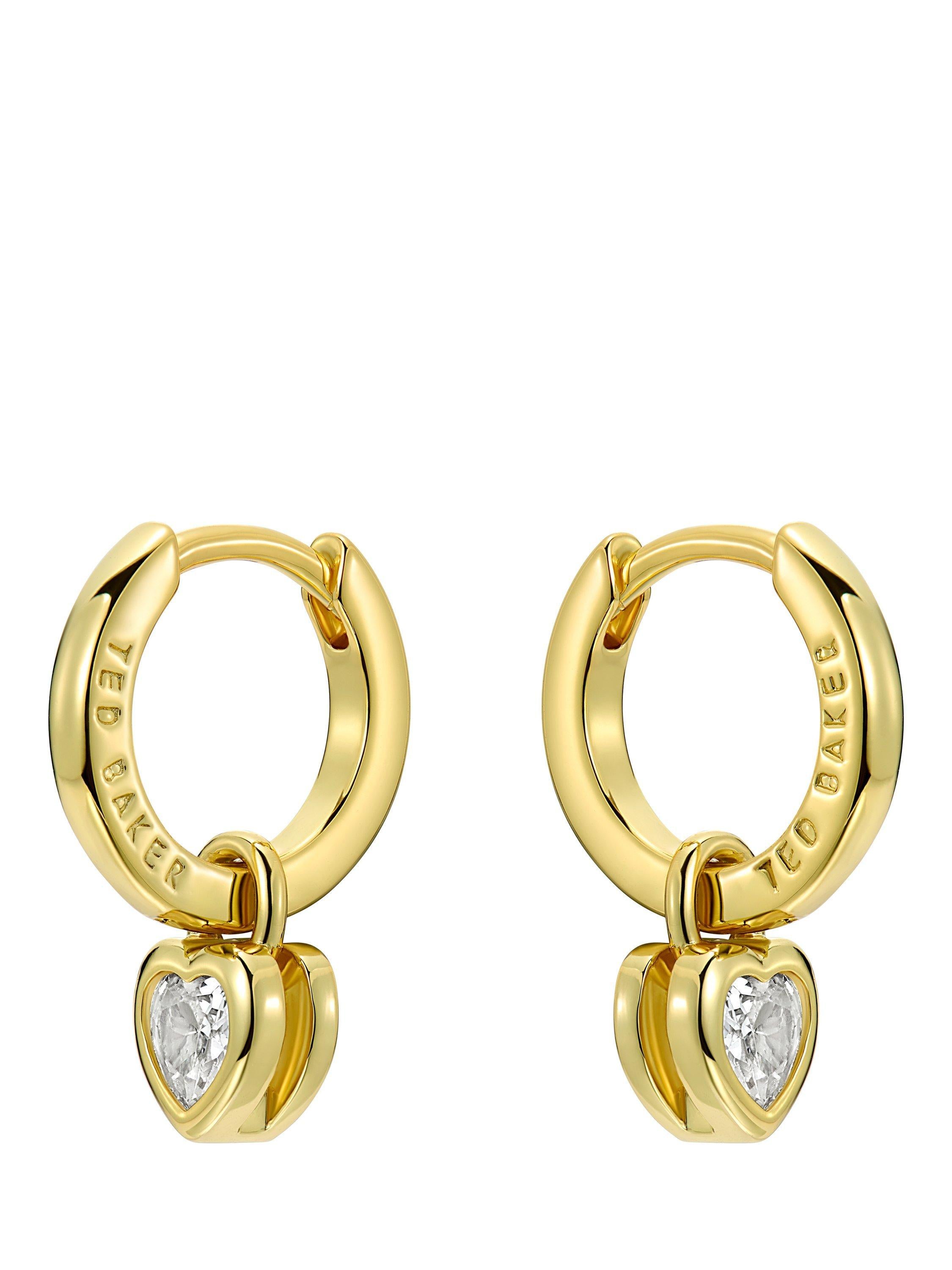 Ted Baker crystal heart huggie earrings - British product