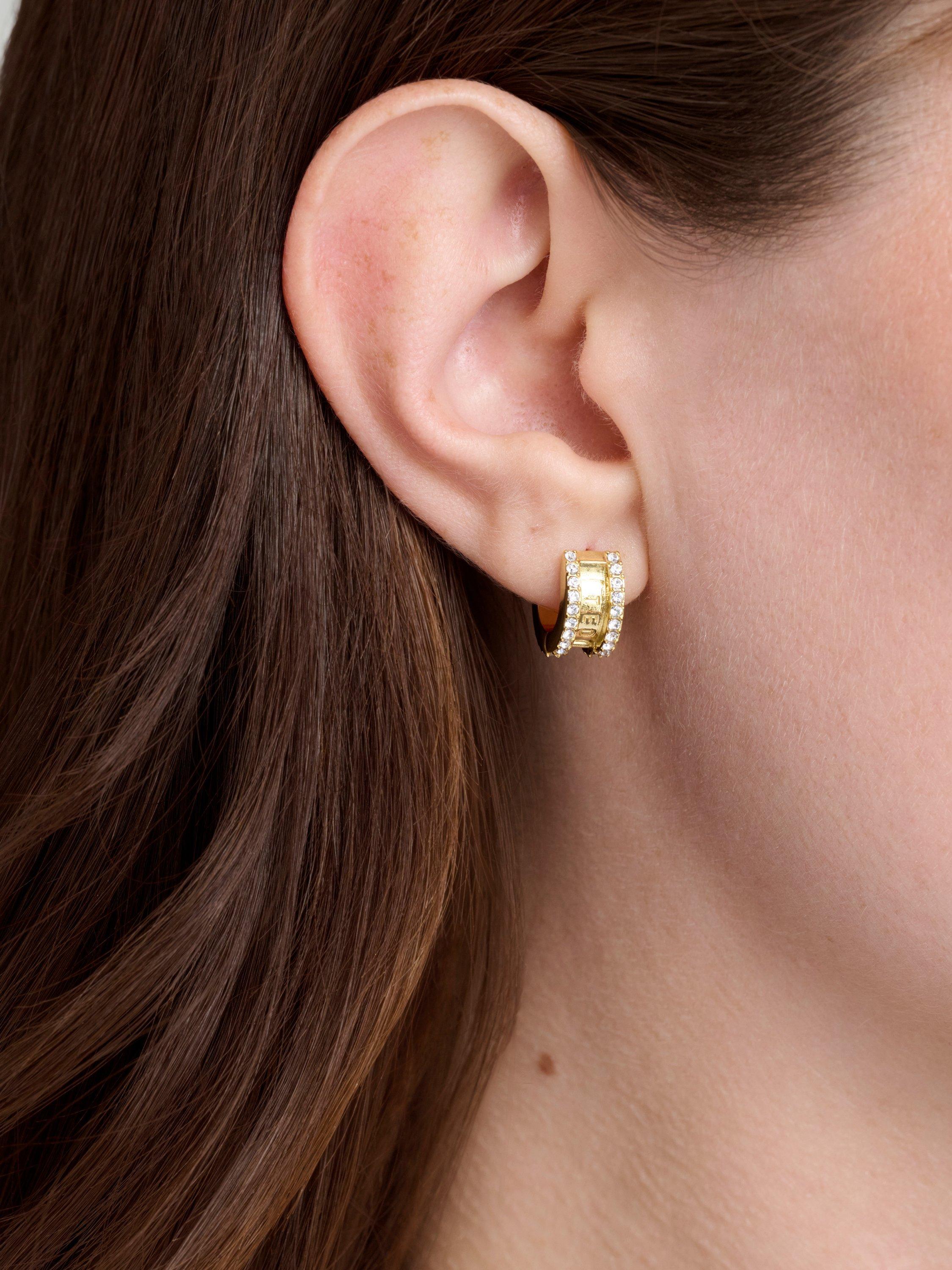 Ted Baker Rosy Crystal Roll Huggie Earrings, imported from the UK