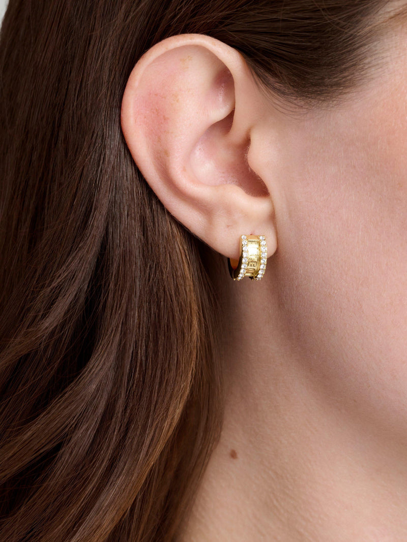 Ted Baker Rosy Crystal Roll Huggie Earrings, imported from the UK