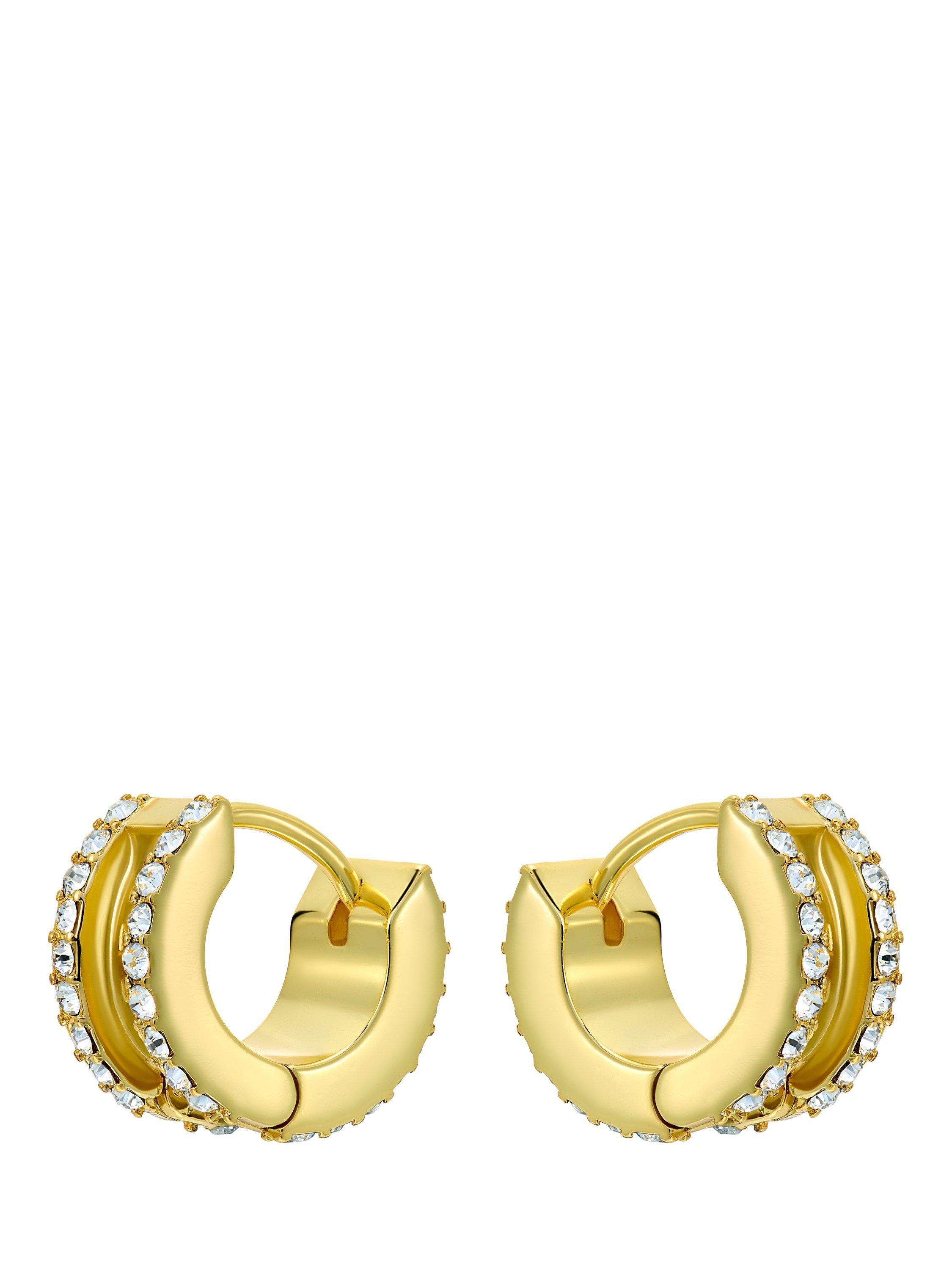 Ted Baker Rosy Crystal Roll Huggie Earrings, imported from the UK