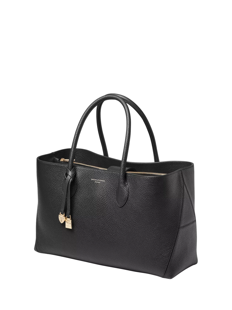 Aspinal of London leather tote bag black (British brand)