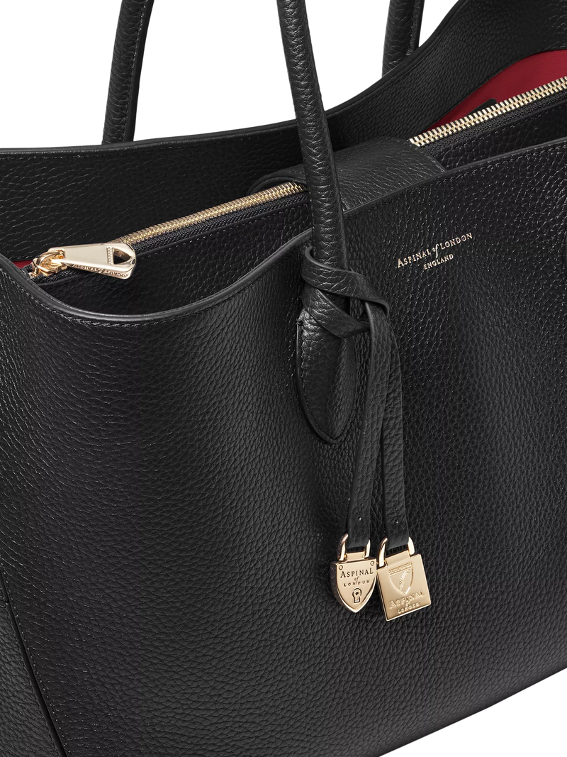 Aspinal of London leather tote bag black (British brand)