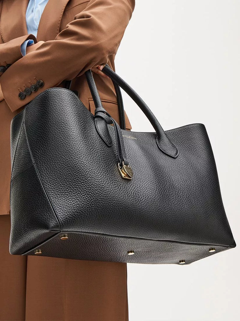 Aspinal of London leather tote bag black (British brand)
