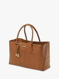 Aspinal of London tan woven leather tote bag, British brand