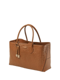 Aspinal of London tan woven leather tote bag, British brand