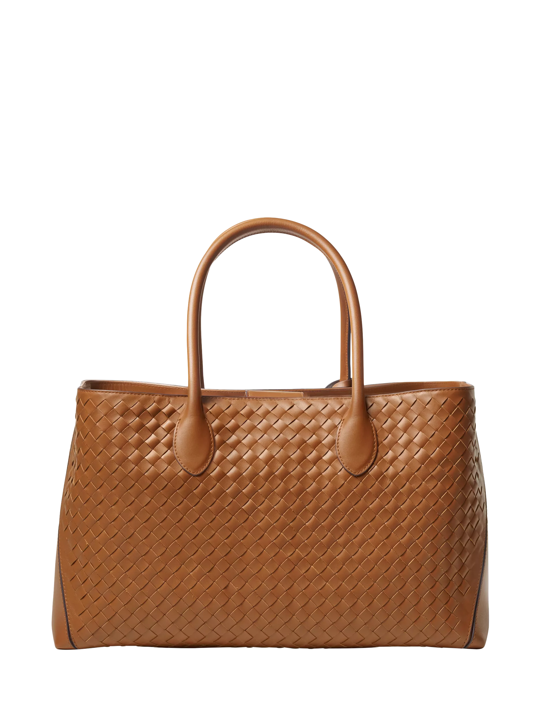 Aspinal of London tan woven leather tote bag, British brand