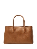 Aspinal of London tan woven leather tote bag, British brand