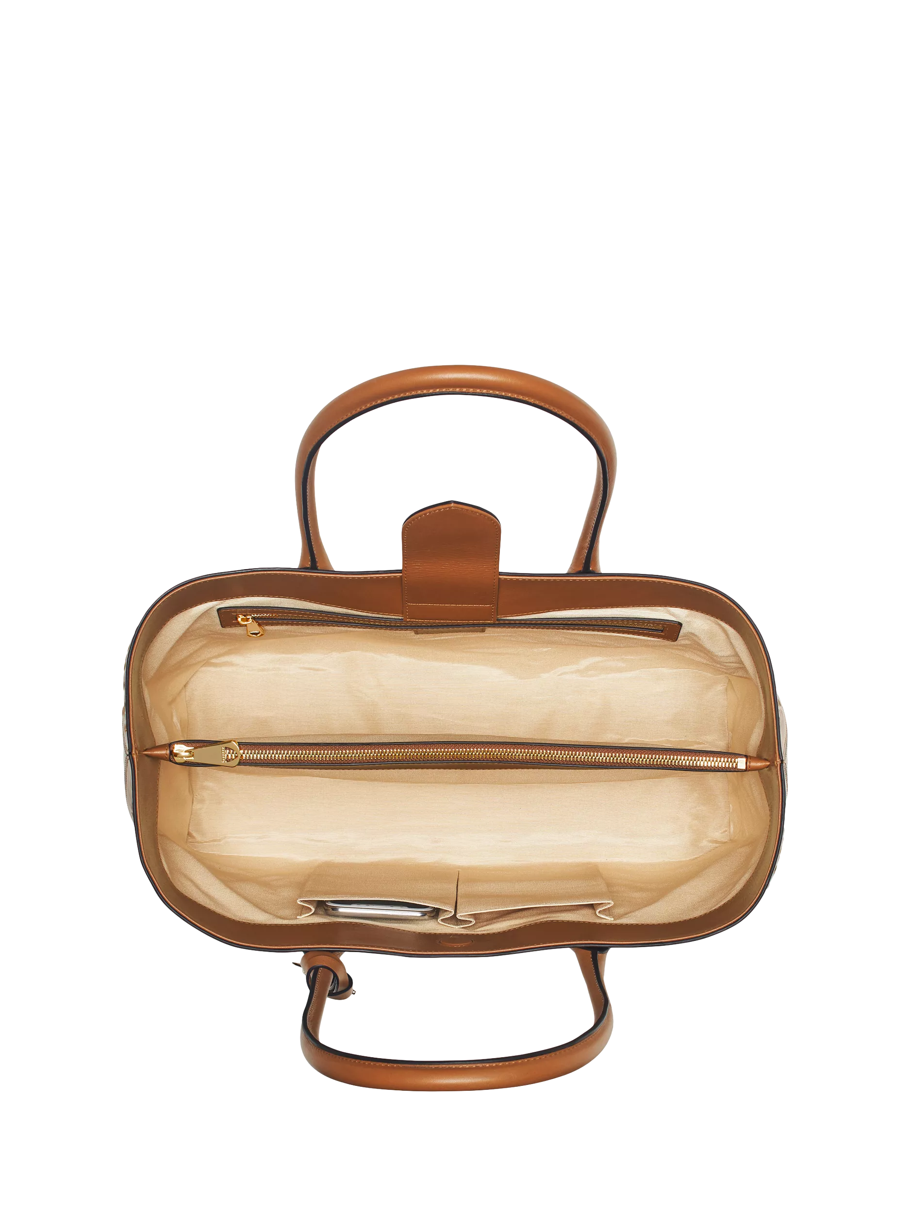 Aspinal of London tan woven leather tote bag, British brand