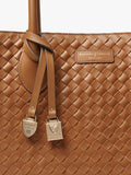 Aspinal of London tan woven leather tote bag, British brand