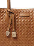 Aspinal of London tan woven leather tote bag, British brand