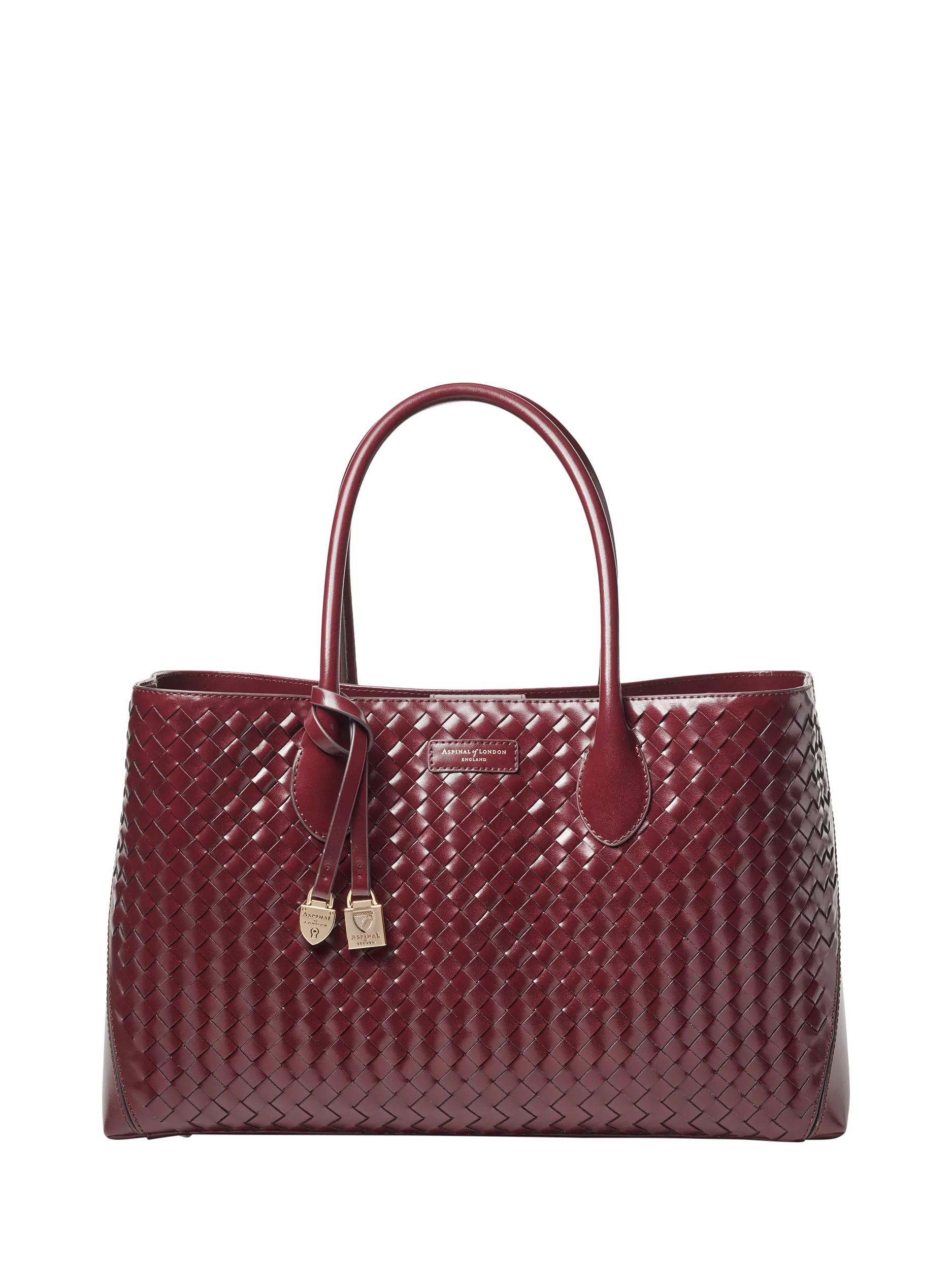 Aspinal of London leather tote bag burgundy - British product