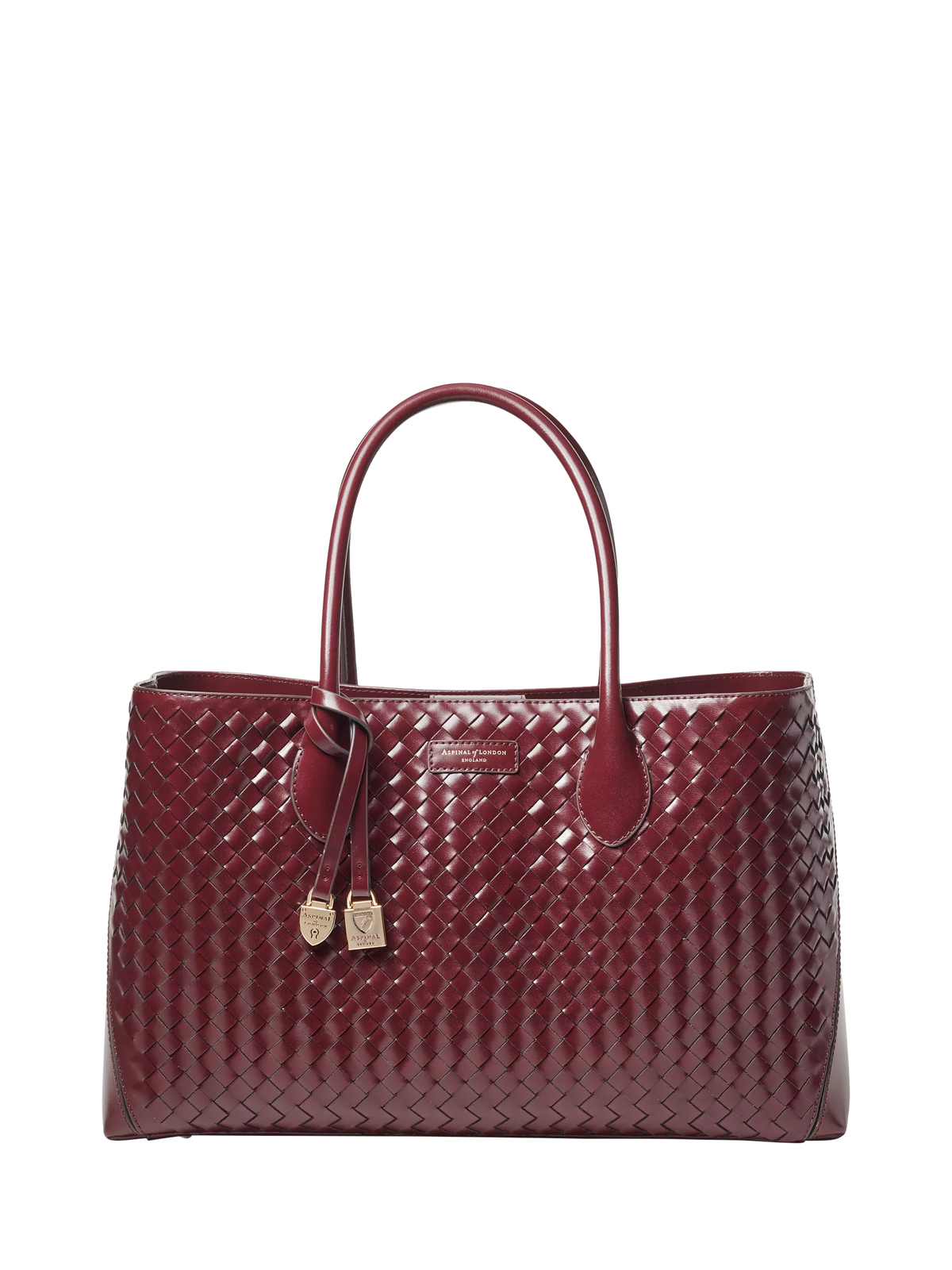 Aspinal of London leather tote bag burgundy - British product