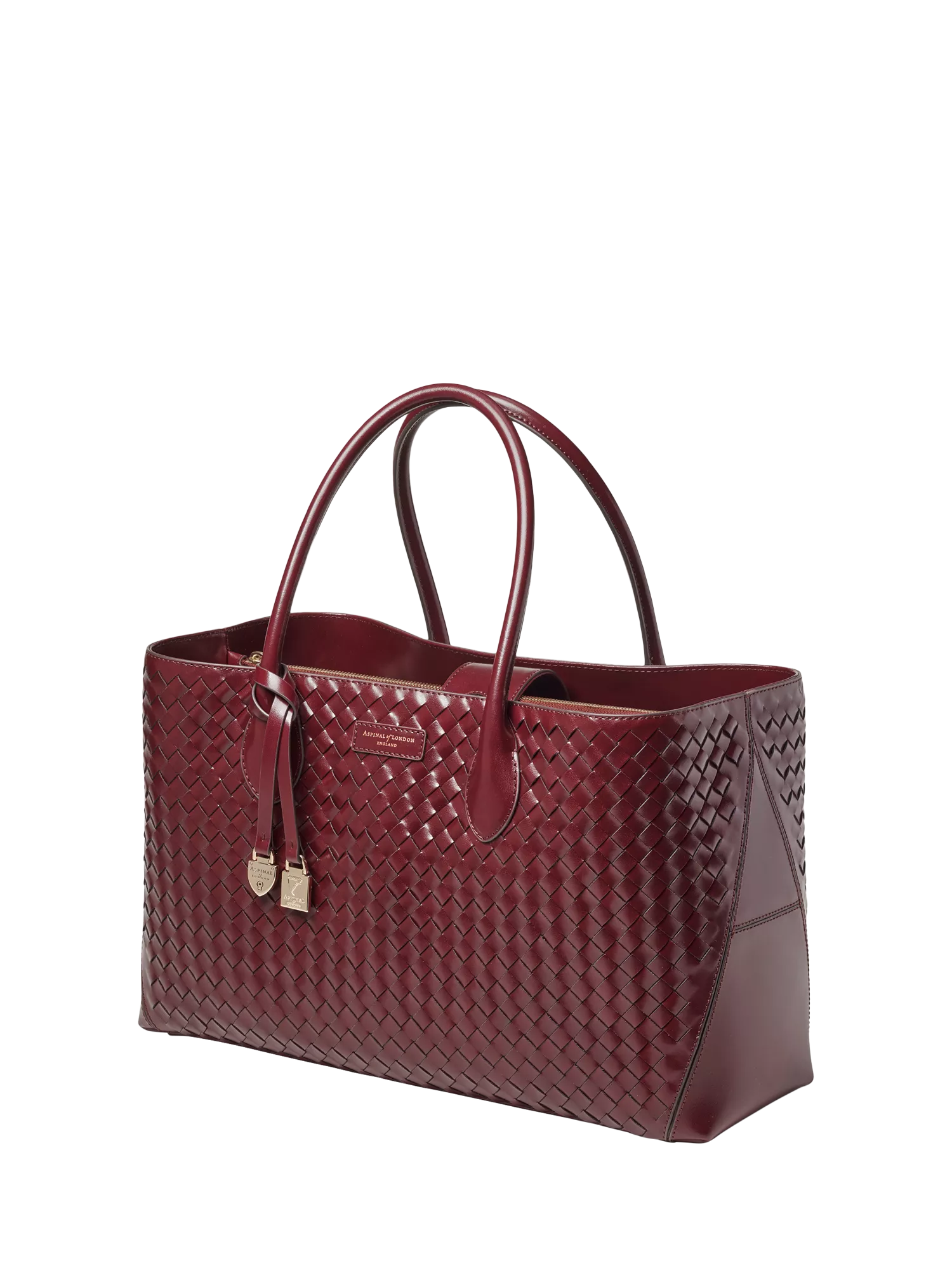 Aspinal of London leather tote bag burgundy - British product