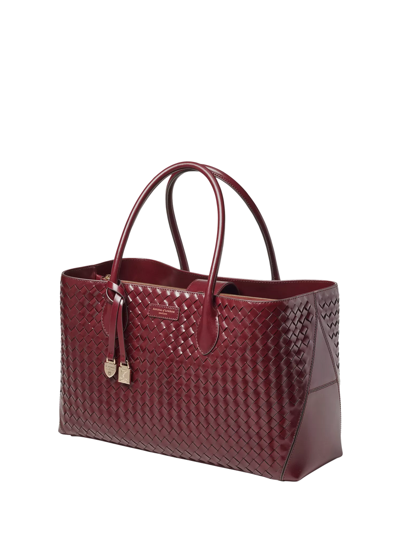 Aspinal of London leather tote bag burgundy - British product