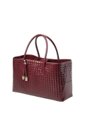 Aspinal of London leather tote bag burgundy - British product