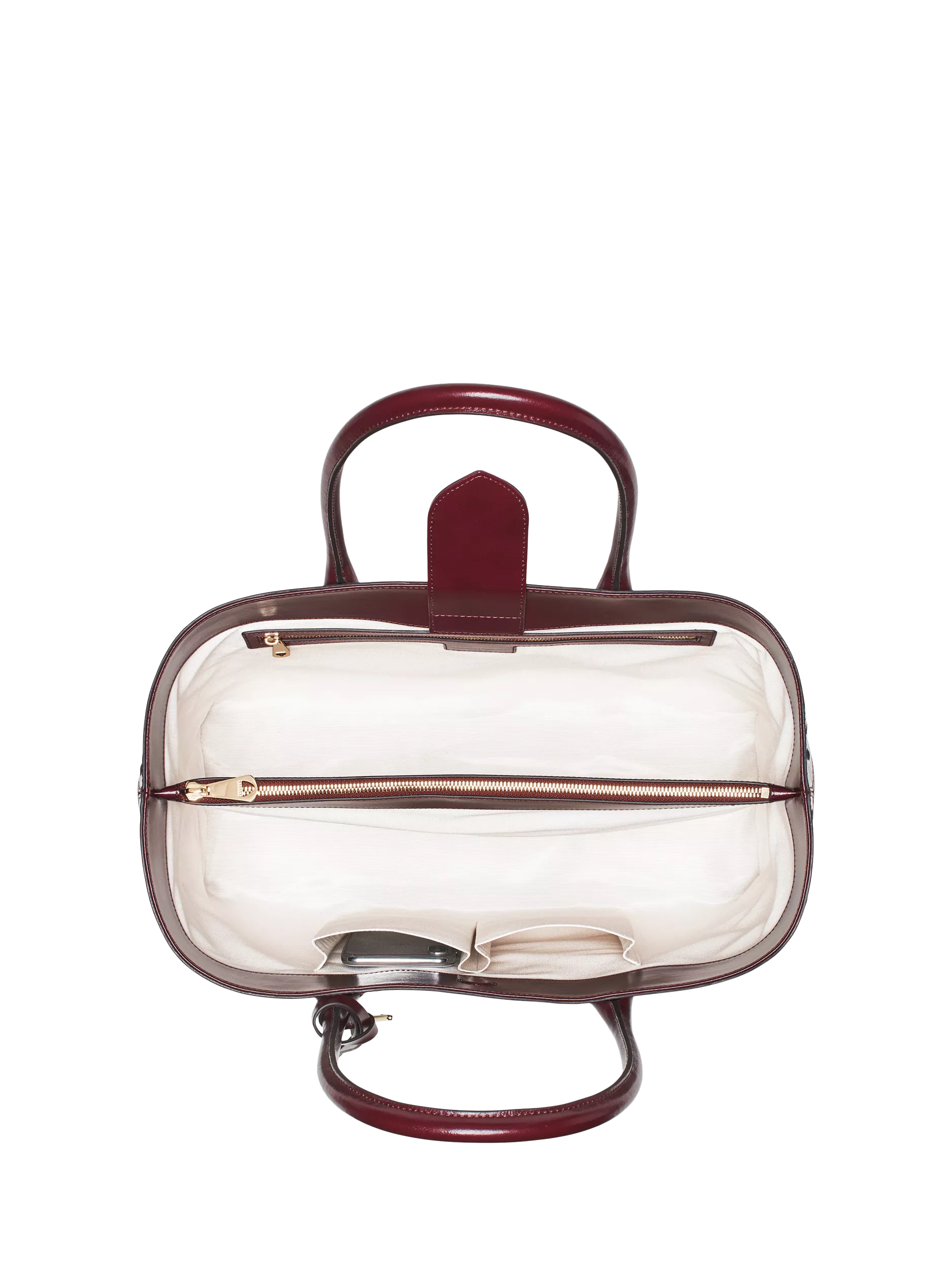 Aspinal of London leather tote bag burgundy - British product