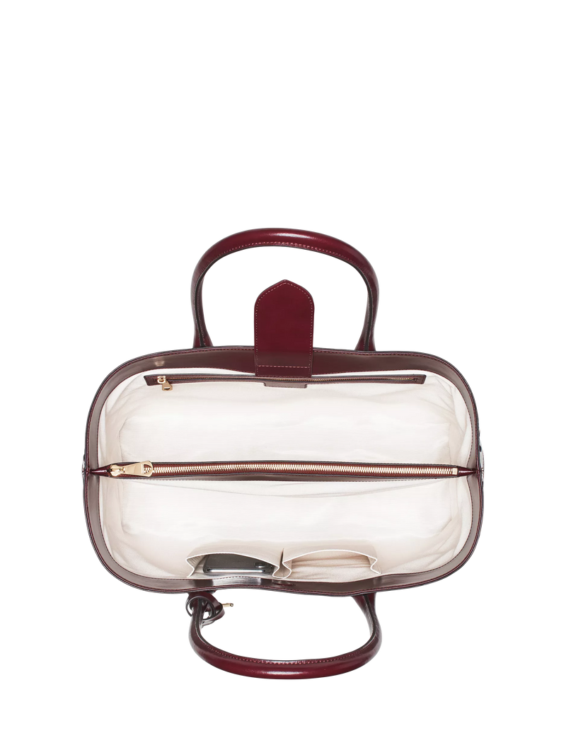 Aspinal of London leather tote bag burgundy - British product