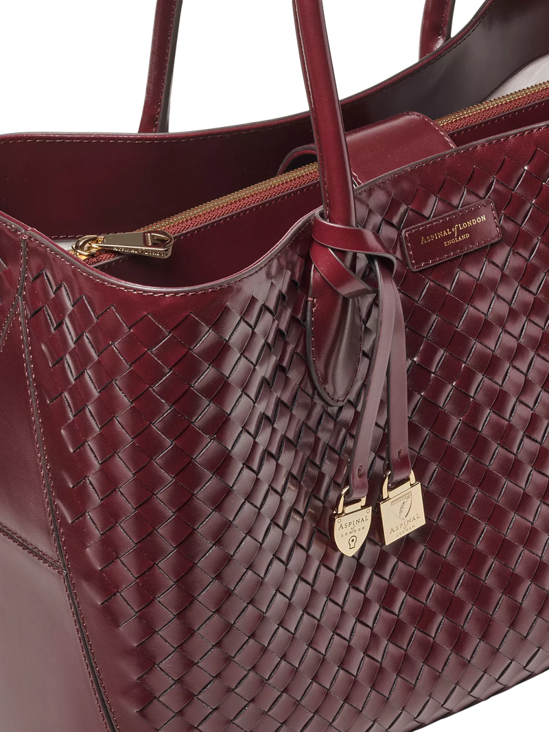 Aspinal of London leather tote bag burgundy - British product