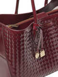 Aspinal of London leather tote bag burgundy - British product