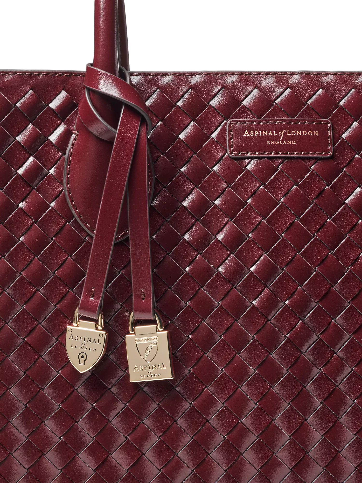 Aspinal of London leather tote bag burgundy - British product