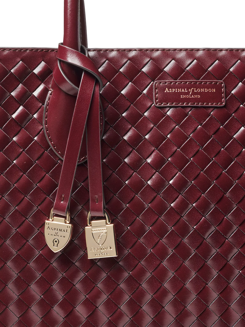 Aspinal of London leather tote bag burgundy - British product