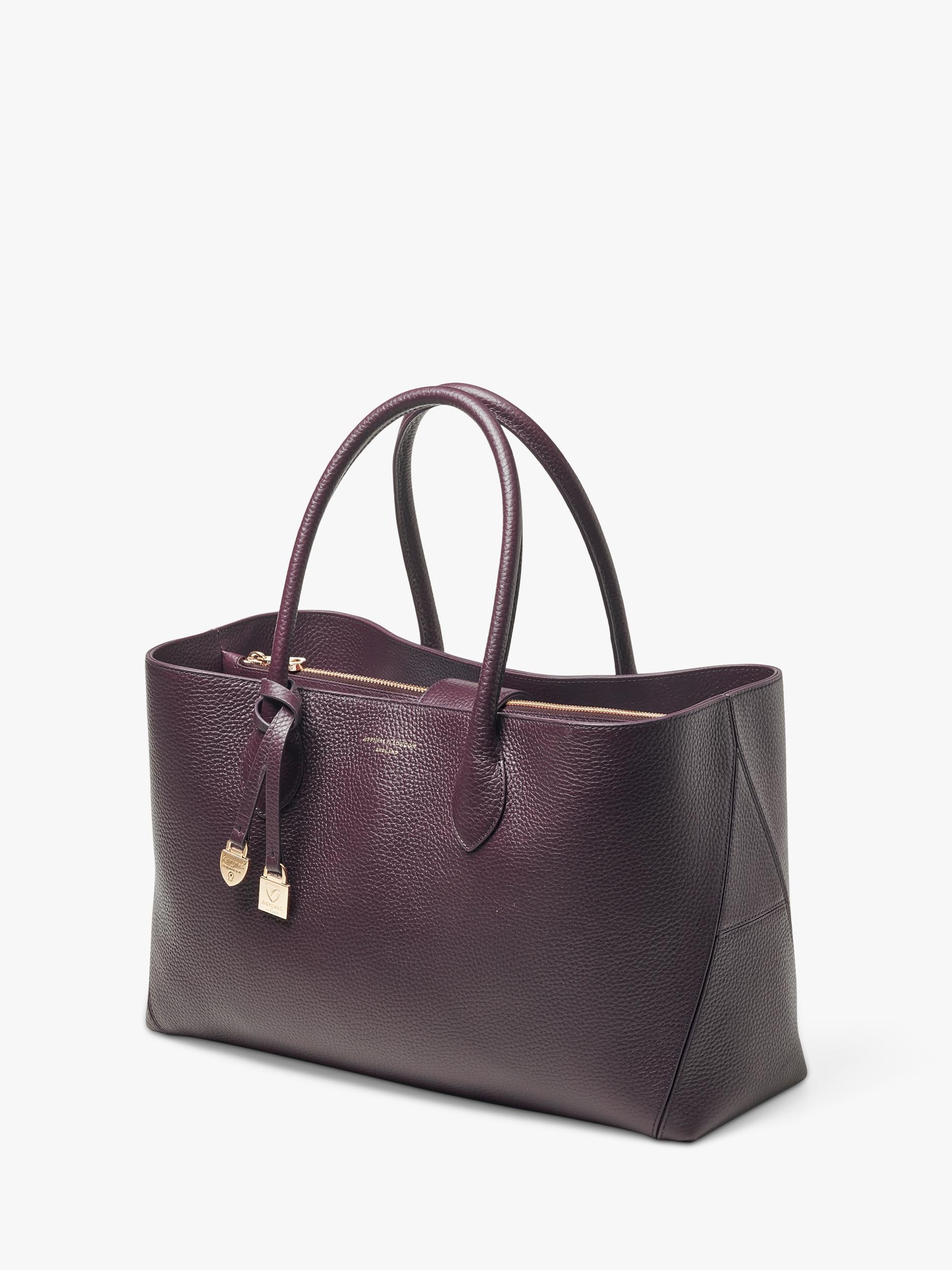 Aspinal of London leather tote bag with Bee charms (British brand)